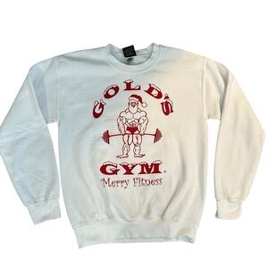 Vintage Gold’s Gym Merry Fitness Sweatshirt Rare Bodybuilding Holiday Crewneck